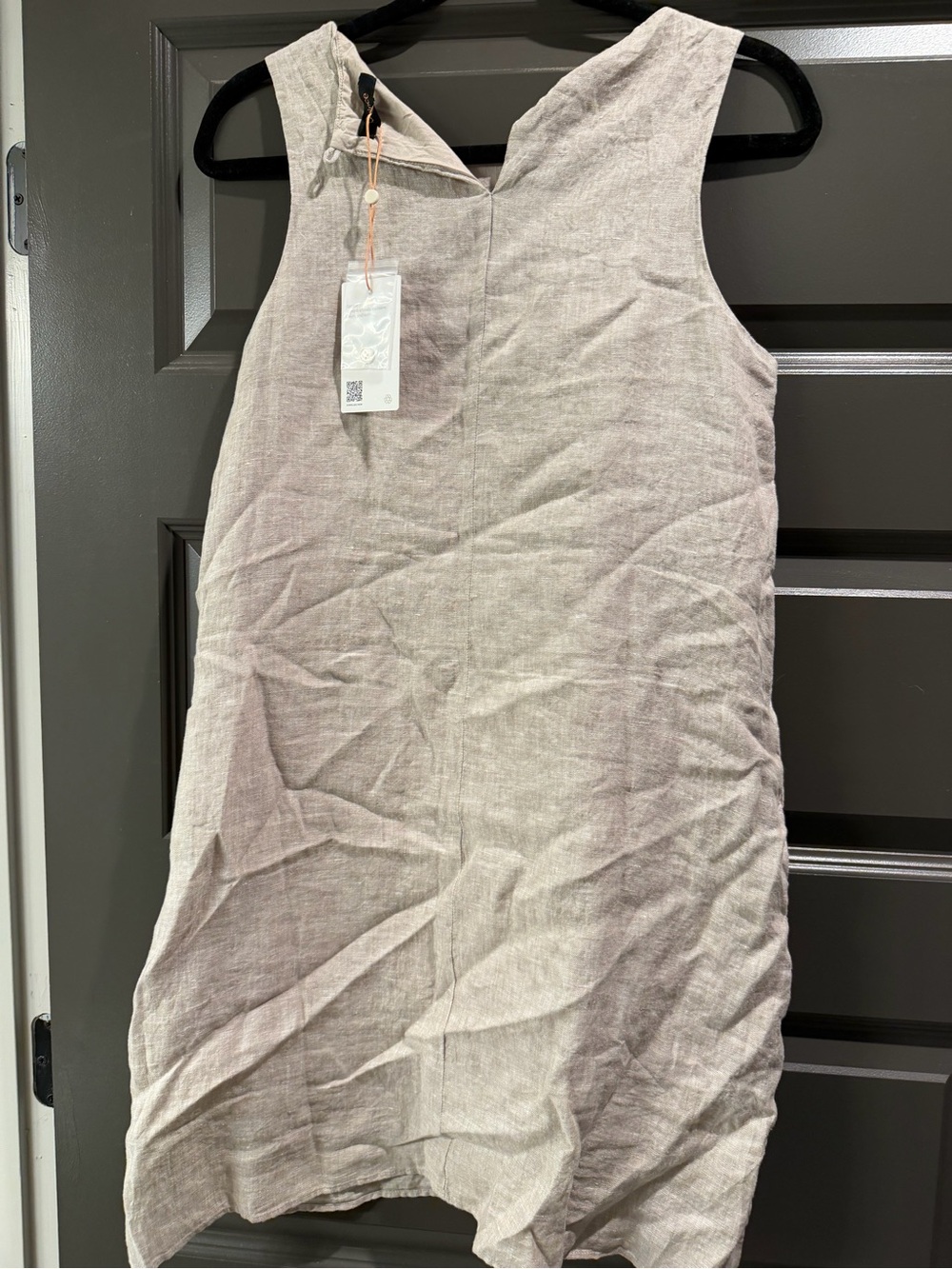 Quince Women’s Sleeveless Linen A-Line Dress, Cream - Picture 4 of 4